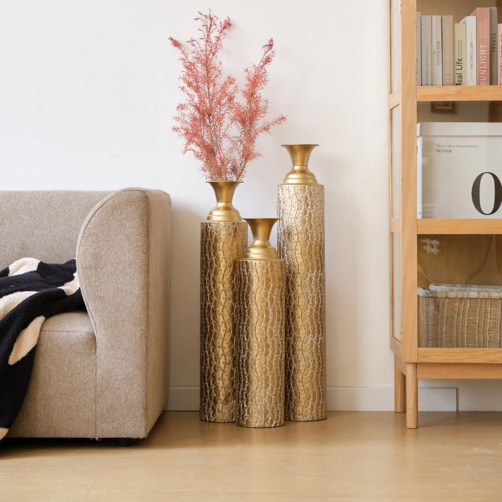 Metal Floor Vase Set of 3