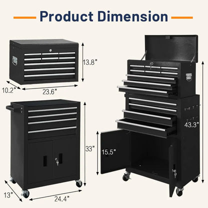 13-Drawer Rolling Garage Tool Chest Cabinet