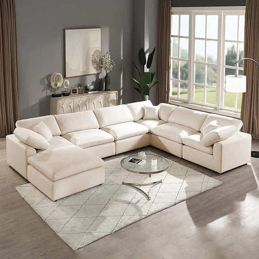 Oversized Modular Cloud Sectional with Removable Covers