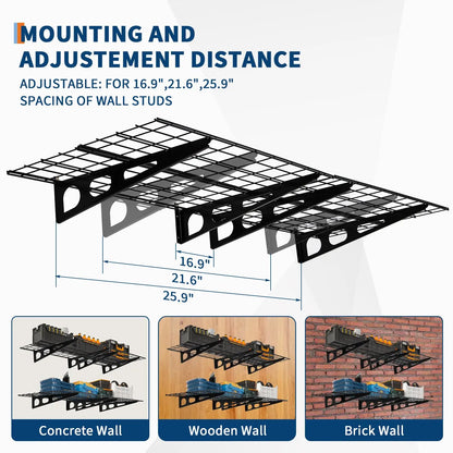 Heavy Duty Wall Mounted Garage Storage Shelves