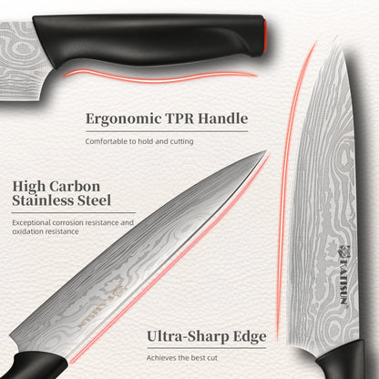 Obsidian 15 Piece Damascus Knife Block Collection