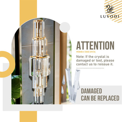 Modern Crystal Wall Sconce Light Fixture
