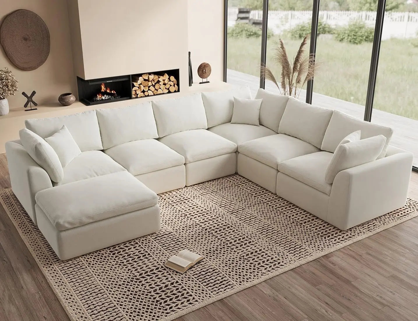 Oversized Modular Cloud Sectional with Removable Covers