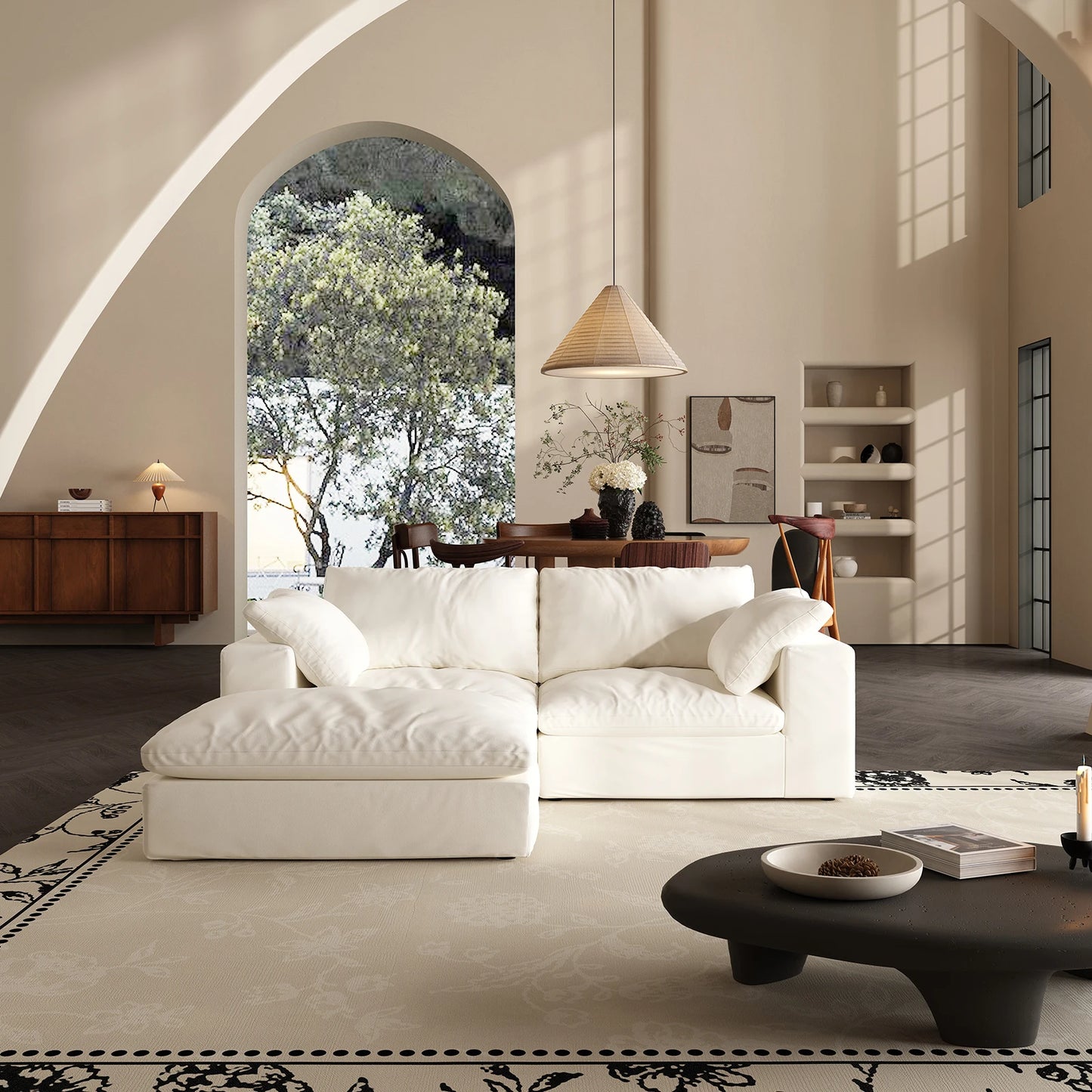 Oversized Modular Cloud Sectional Sofa with Ottoman