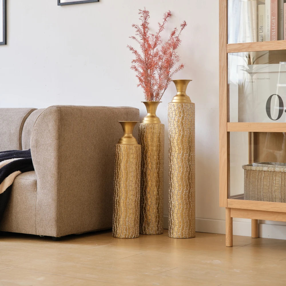 Metal Floor Vase Set of 3
