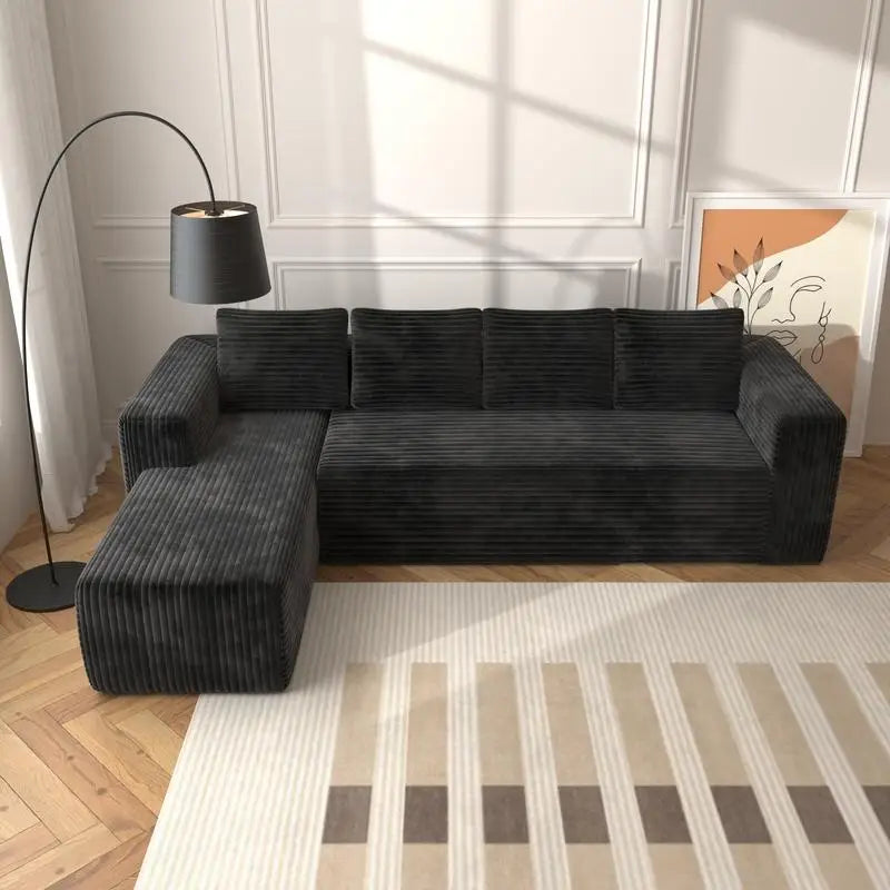 L-Shaped Cloud Deep Seat Sectional Sofa
