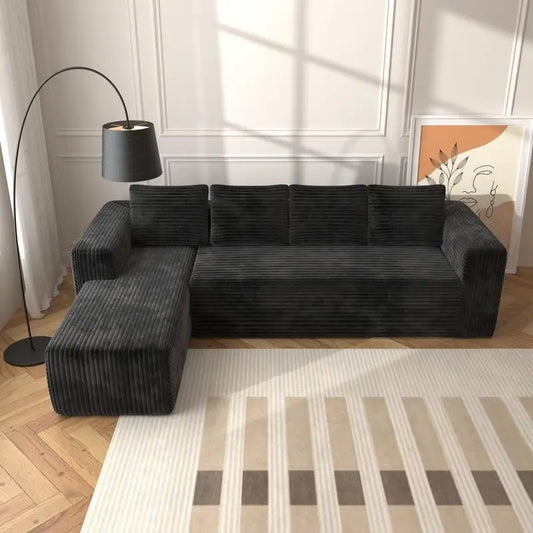L-Shaped Cloud Deep Seat Sectional Sofa