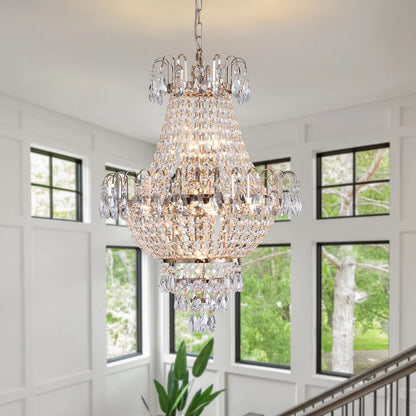 Luxury Gold Crystal Staircase Chandelier Ceiling Light