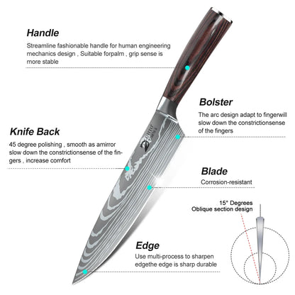 Obsidian Professional Stainless Steel Knife Set with Case