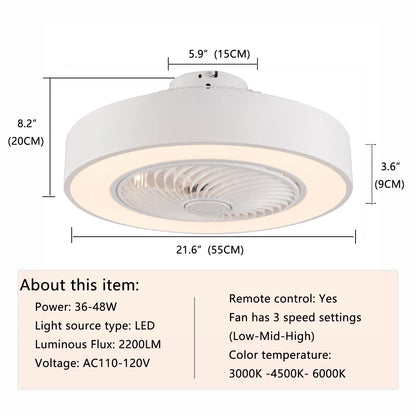 Modern LED Ceiling Fan Light with Remote