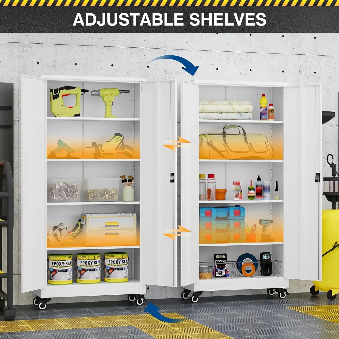 Heavy Duty Rolling Garage Cabinet with Lock