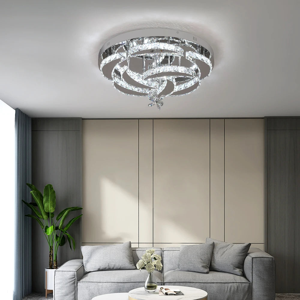 Luxury K9 Crystal Flush Mount Ceiling Chandelier
