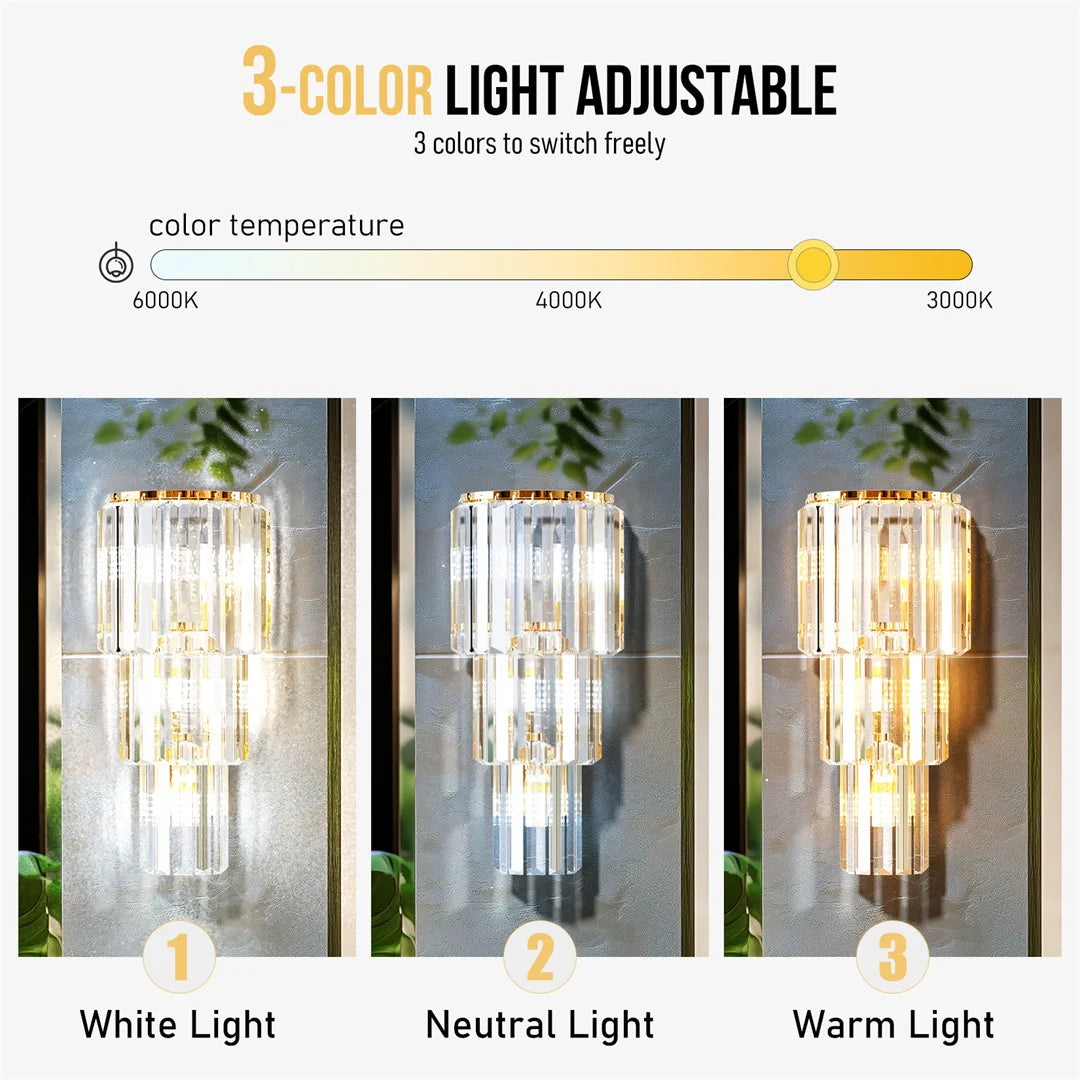 Modern Crystal Wall Sconce Light Fixture