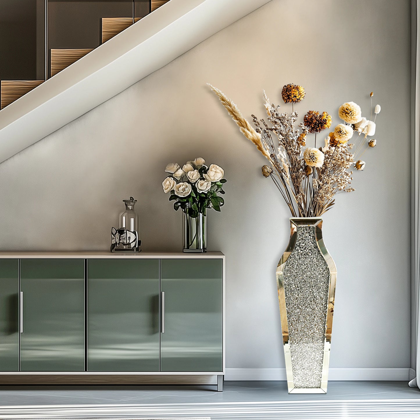 Luxury Crushed Diamond Floor Vase