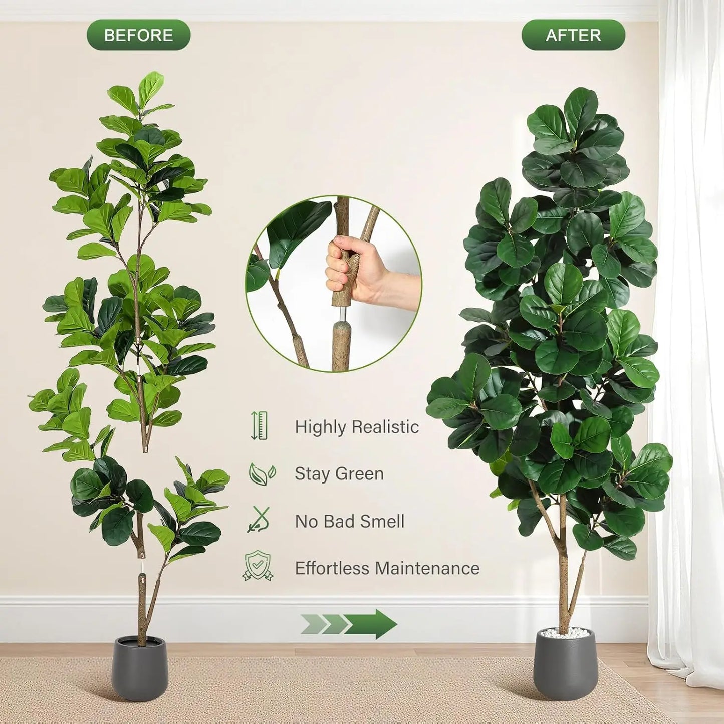 Artificial Fiddle Leaf Fig Floor Tree
