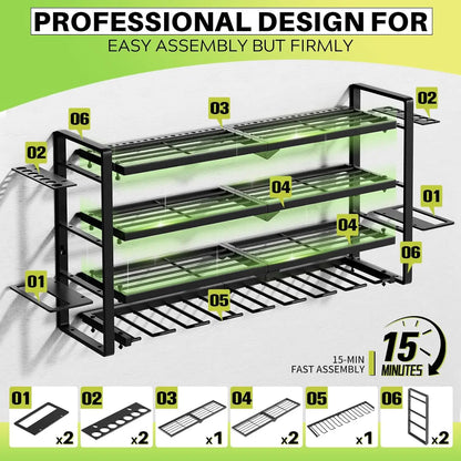 Wall Mount Power Tool Organizer with Drill Holder