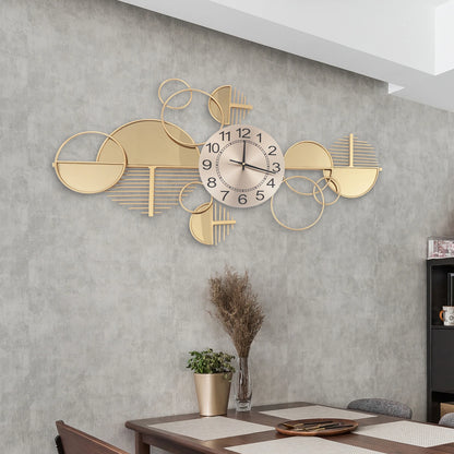 Modern Minimalist Gold Metal Wall Clock for Living Room