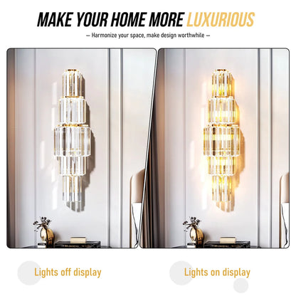 Modern Crystal Wall Sconce Light Fixture