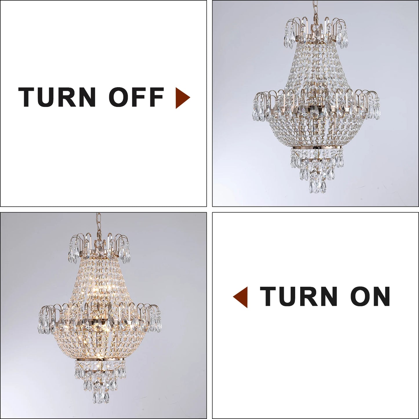 Luxury Gold Crystal Staircase Chandelier Ceiling Light
