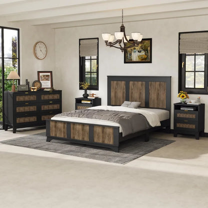 4 Piece Queen Bedroom Furniture Set with Platform Bed