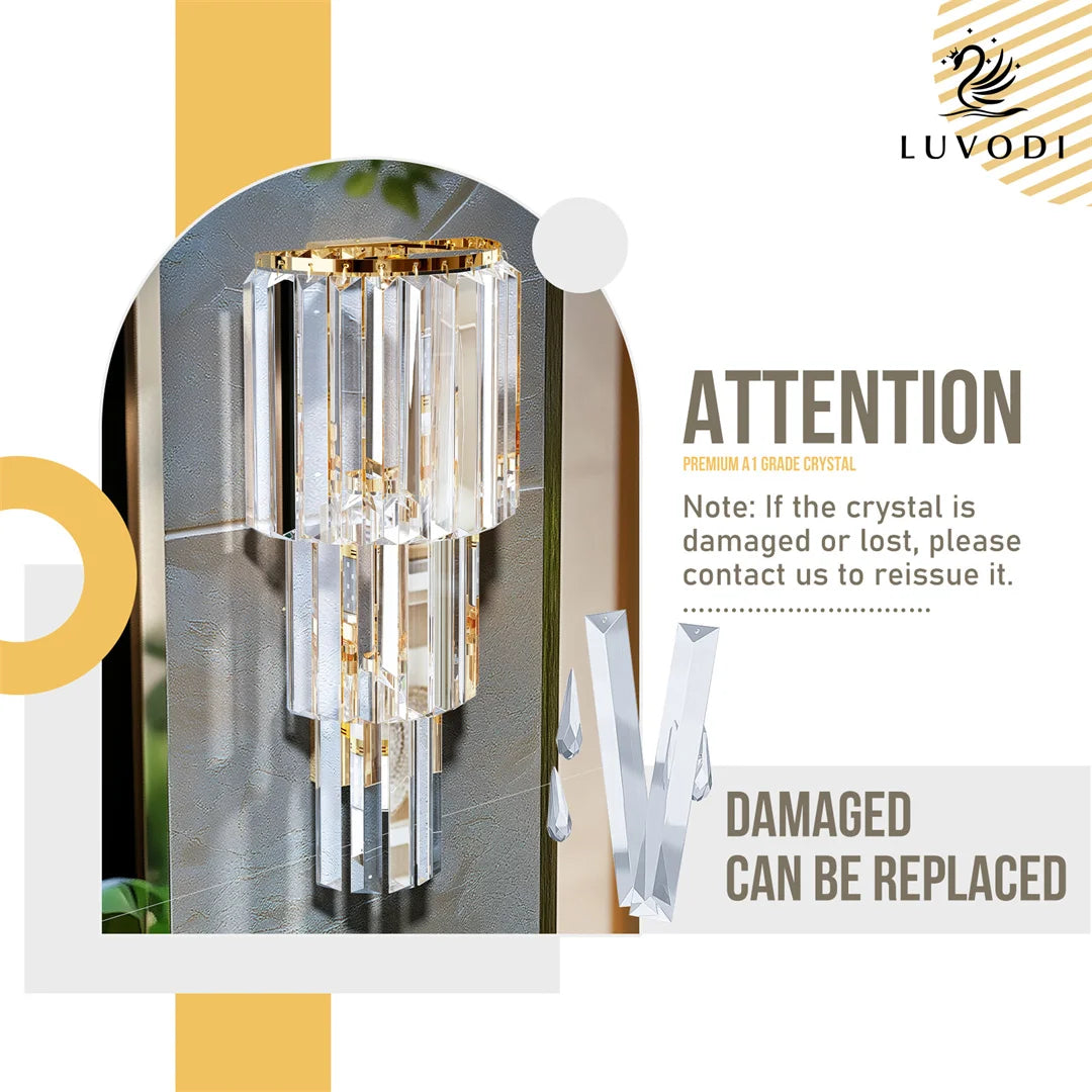 Modern Crystal Wall Sconce Light Fixture