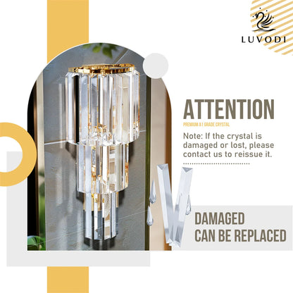 Modern Crystal Wall Sconce Light Fixture