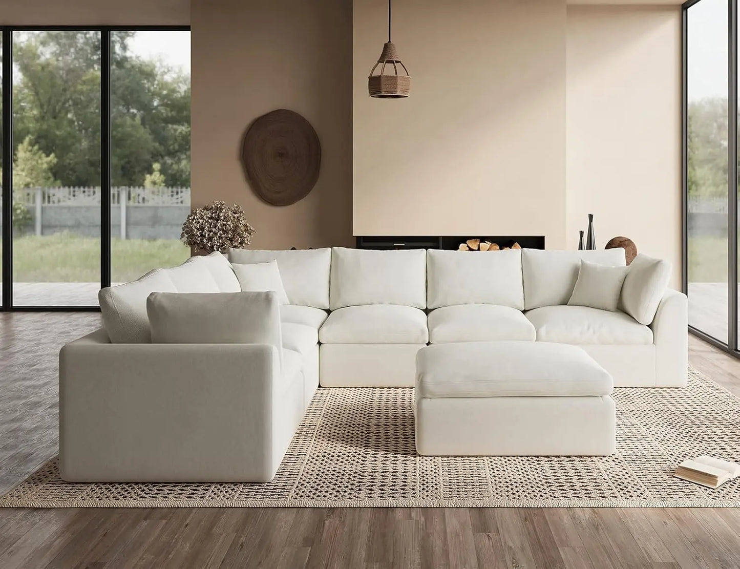 Oversized Modular Cloud Sectional with Removable Covers