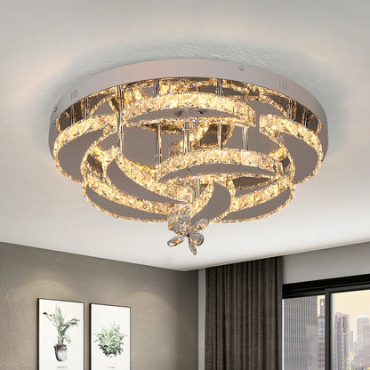 Luxury K9 Crystal Flush Mount Ceiling Chandelier
