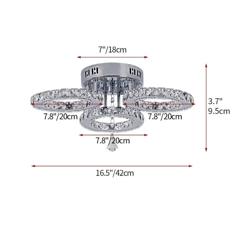 Modern Gold Crystal LED Ring Chandelier Light