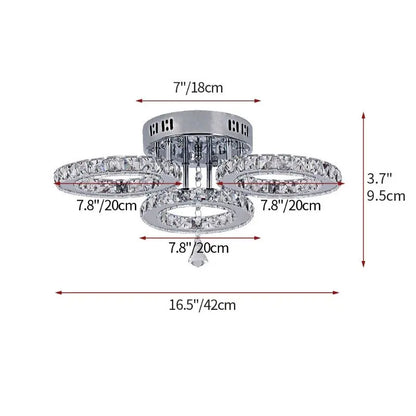 Modern Gold Crystal LED Ring Chandelier Light