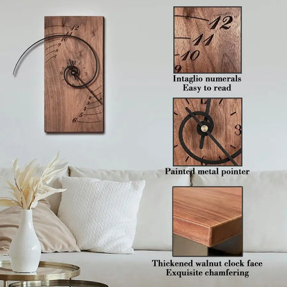 Walnut Fibonacci Wall Clock