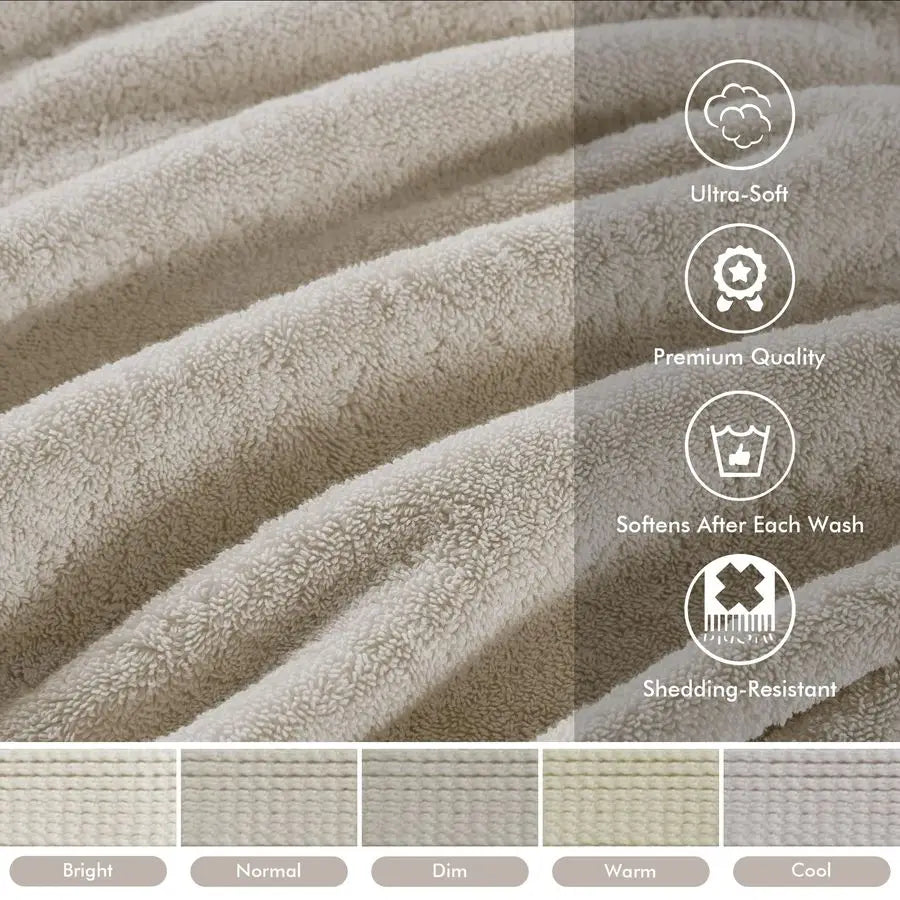 Luxury 8 Piece Cotton Bathroom Towel Set