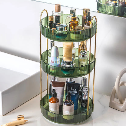 3-Tier Rotating Makeup Organizer Storage Rack