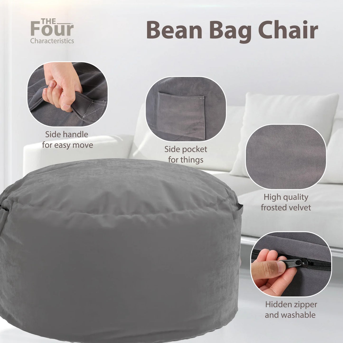 Oversized Bean Bag Chair for Gaming and Relaxing