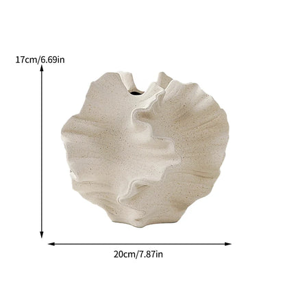 Minimalist Ceramic Coral Vase - Nordic Desktop Decor