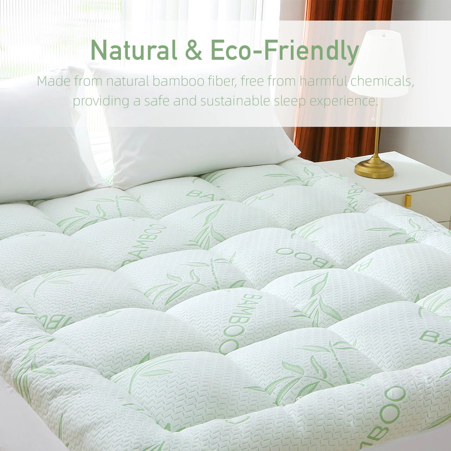 Natural Bamboo Fiber Ultra-Thin Waterproof Mattress Pad