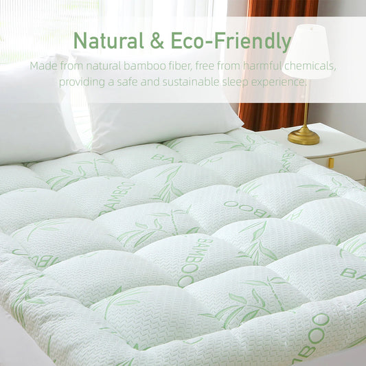 Natural Bamboo Fiber Ultra-Thin Waterproof Mattress Pad