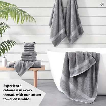Luxury 12 Piece Cotton Bathroom Towel Set