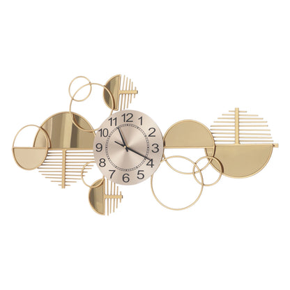 Modern Minimalist Gold Metal Wall Clock for Living Room