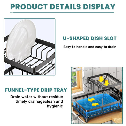 Two Tier Kitchen Countertop Dish Drying Rack