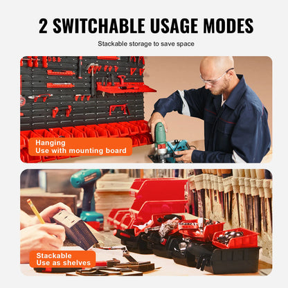 Wall Mounted Garage Tool Organizer Storage Rack