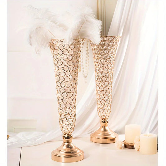 Crystal Table Vases -Set of 2 (20" Tall)