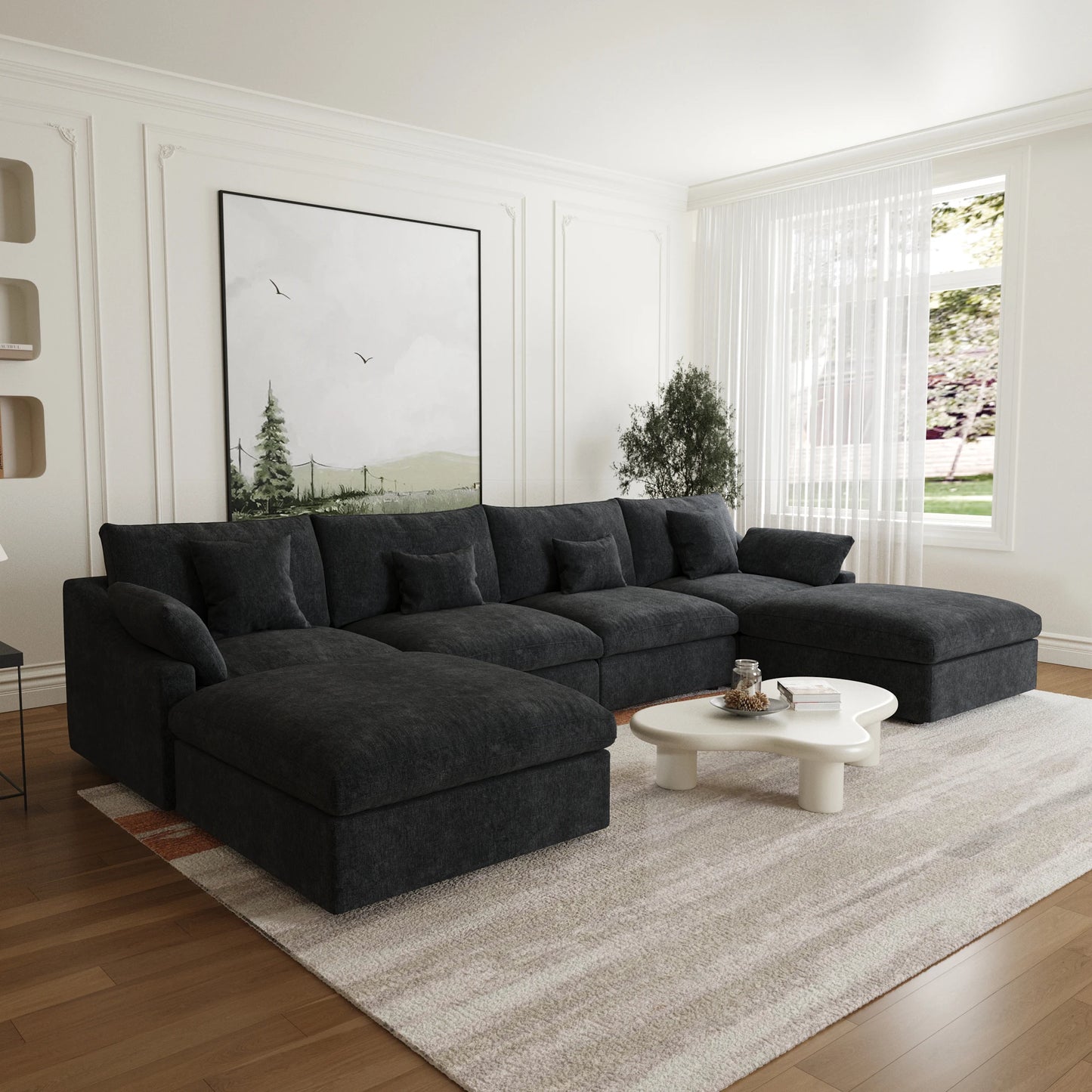 Modular Down Cloud U-Shaped Sectional Sofa