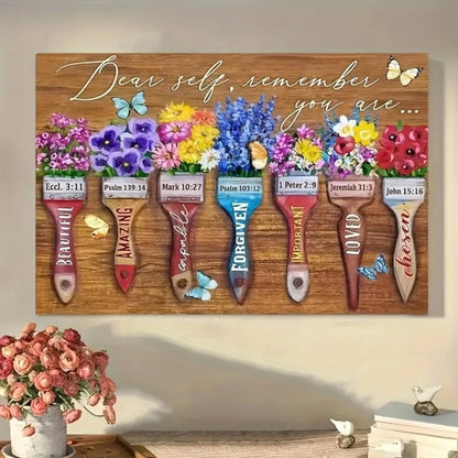 Large Floral Print Wood Framed Wall Art