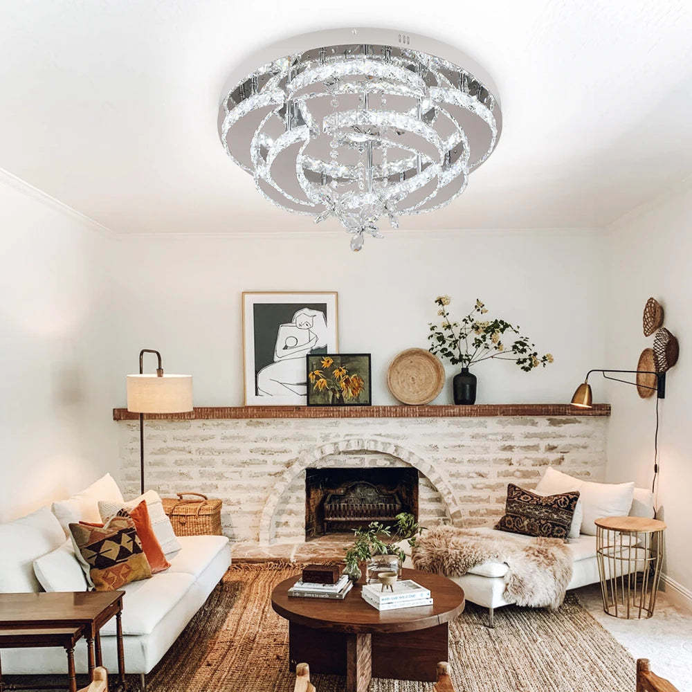 Luxury K9 Crystal Flush Mount Ceiling Chandelier
