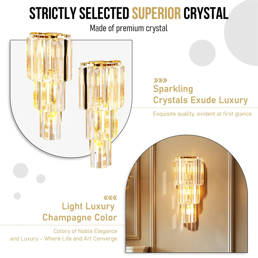 Modern Crystal Wall Sconce Light Fixture