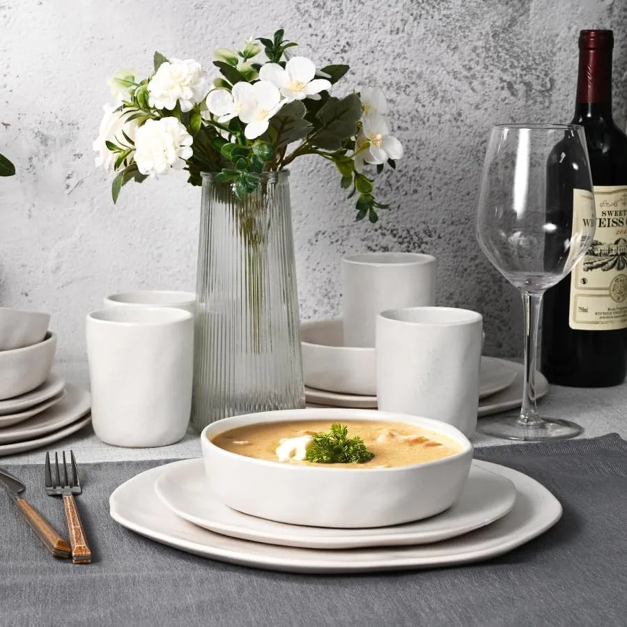 16-Piece Ceramic Dinnerware Set for Four Place Settings