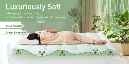 Natural Bamboo Fiber Ultra-Thin Waterproof Mattress Pad