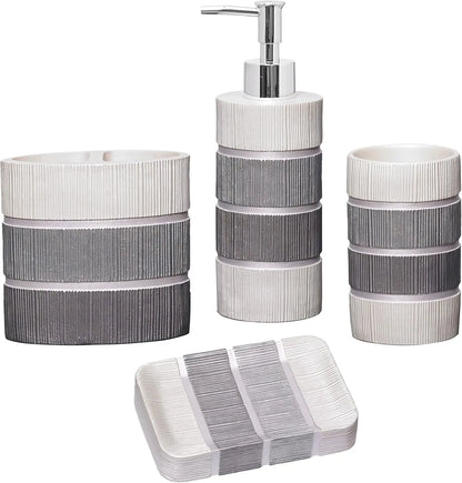 Modern Gray Bathroom Accessories Set Organizer