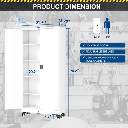 Heavy Duty Rolling Garage Cabinet with Lock